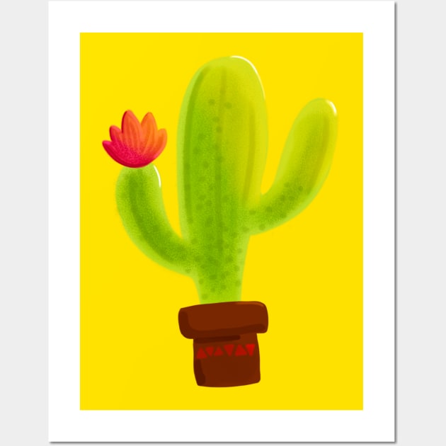 Cactus love Wall Art by WoodleDoodleDesigns